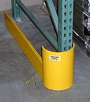 Curved End of Aisle Rack Guard - 48" Right End of Aisle, 1/4" Thickness - Collision Awareness RG-48RC-1/4, Rack Guards, Collision Awareness, Collision Safety, Safety Products, Forklift Safety, Warehouse Safety, Collision Awareness, Dock Safety, Dock Awareness