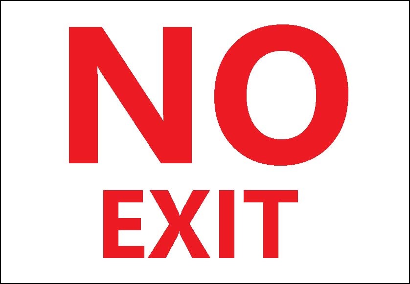 ZING Eco Safety Sign, No Exit, 7Hx10W, Recycled Plastic