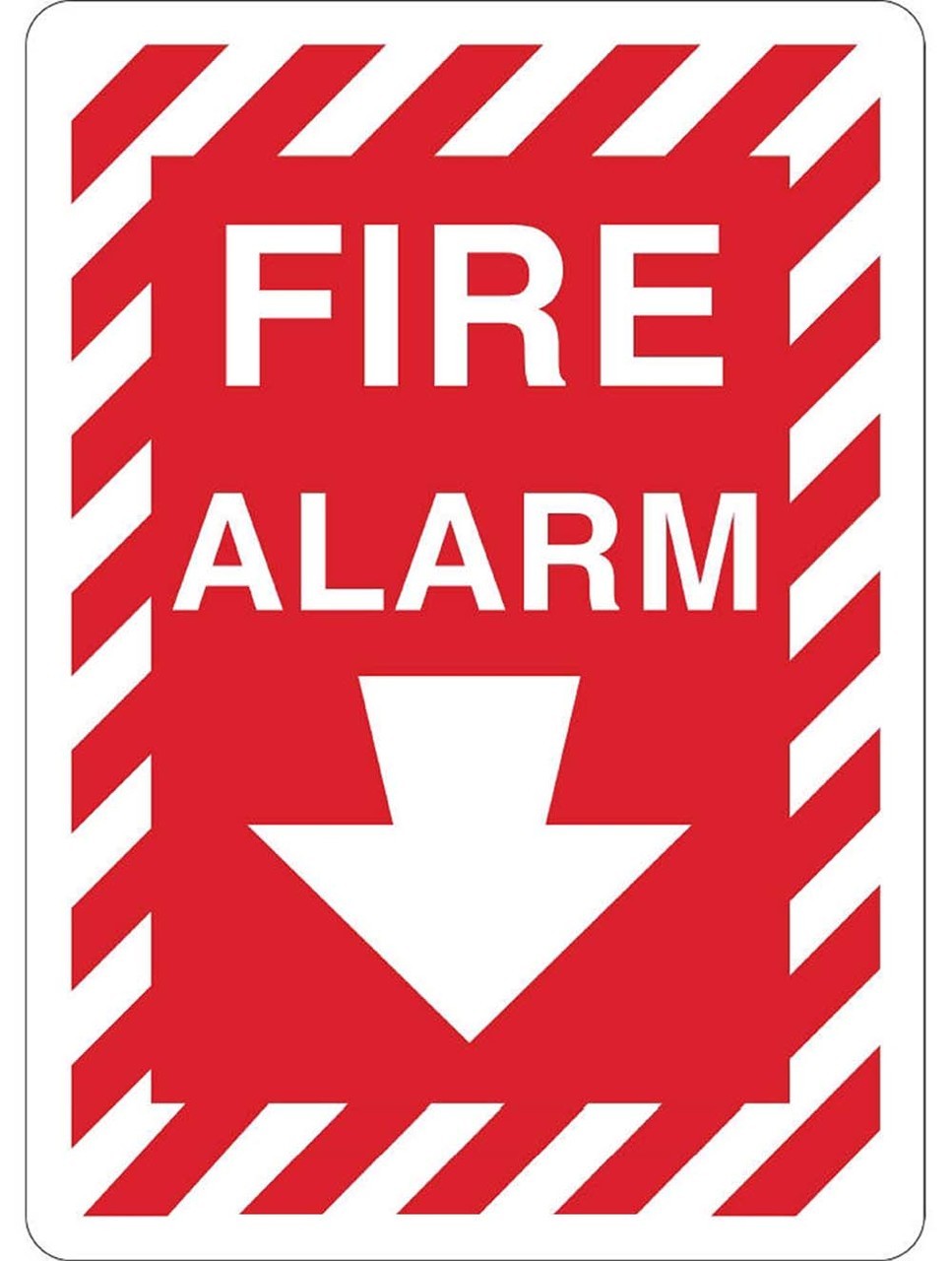 ZING Eco Safety Sign, Fire Alarm w/Arrow, 10Hx7W, Recycled Plastic