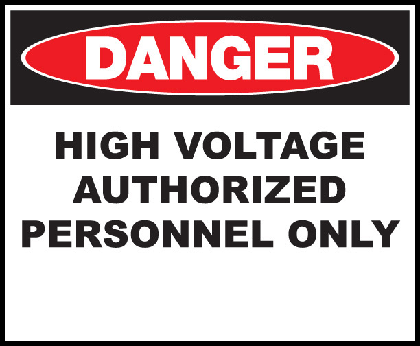 ZING Eco Safety Sign, DANGER High Voltage, 7Hx10W, Recycled Plastic 