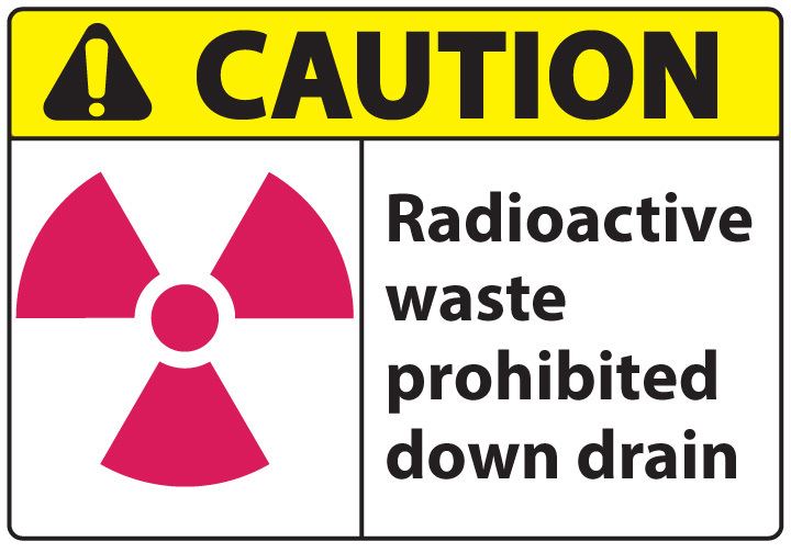ZING Eco Safety Sign, CAUTION Radioactive Waste, 10Hx14W, Recycled Plastic