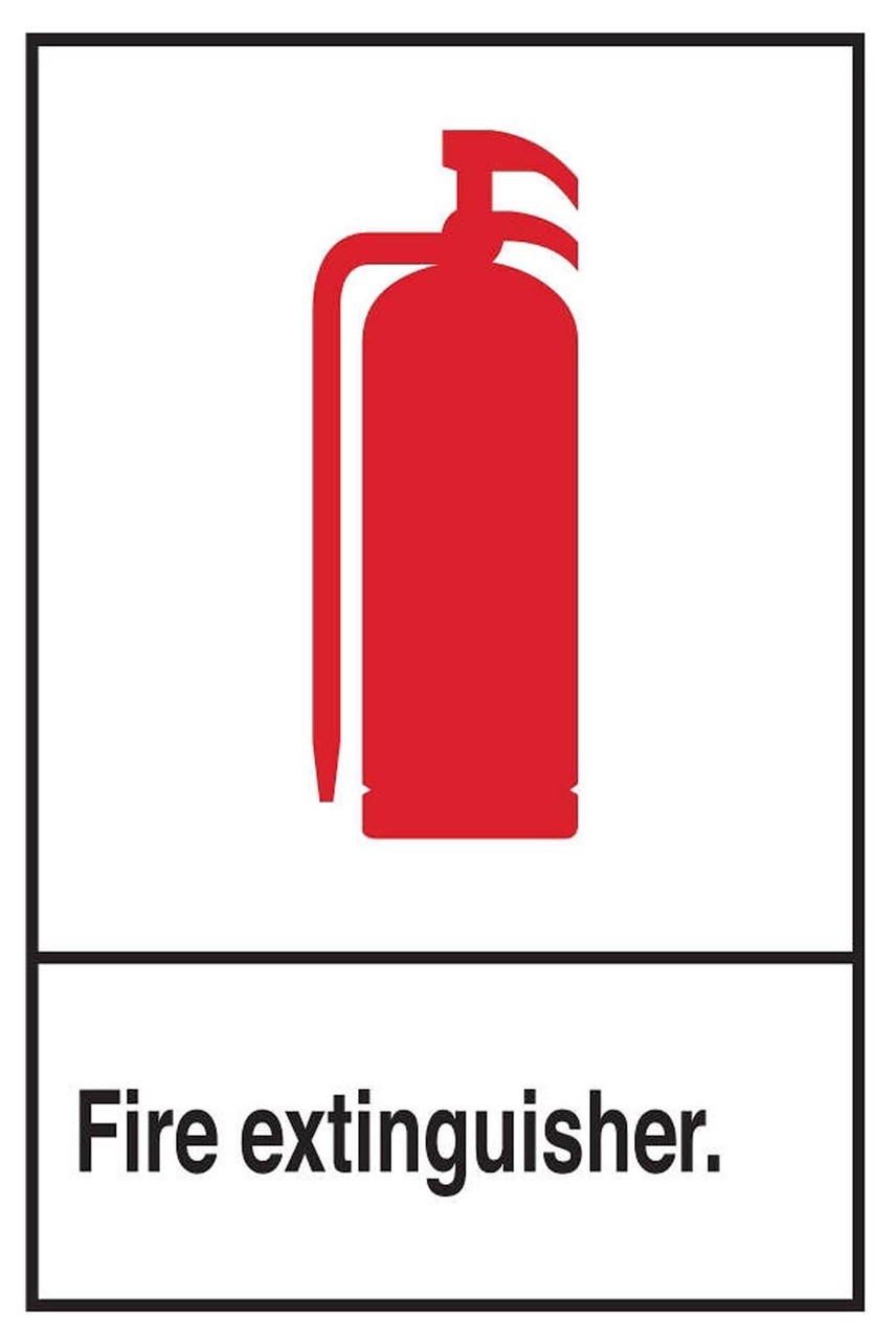 ZING Eco Safety Sign, Fire Extinguisher w/Picto, 14Hx10W, Recycled Plastic