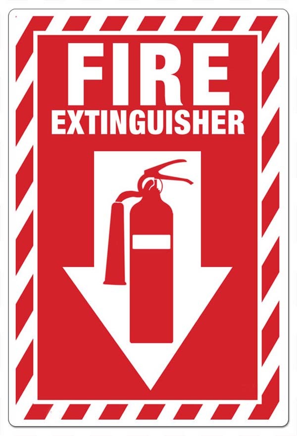 ZING Eco Safety Sign, Fire Extinguisher w/Picto, 10Hx14W, Recycled Plastic, Glow in Dark