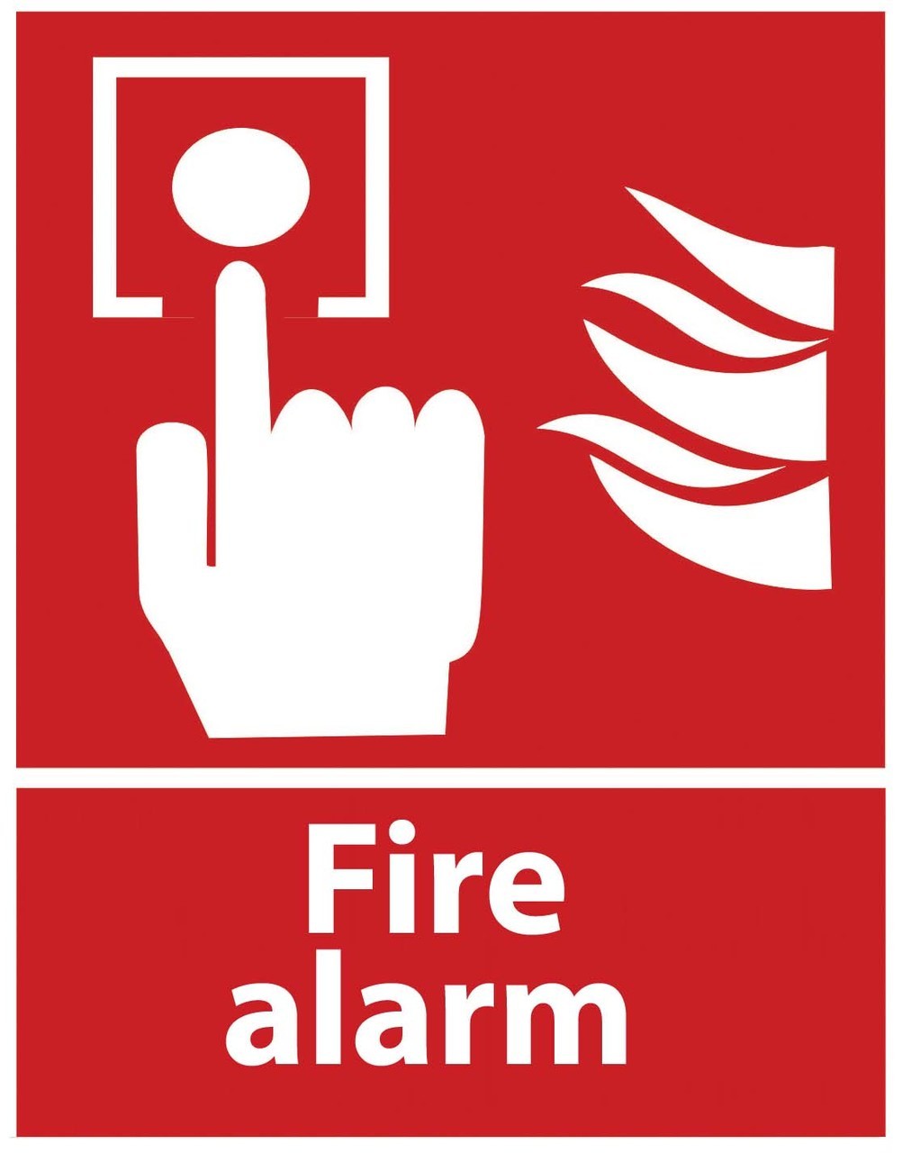 ZING Eco Safety Sign, Fire Alarm w/Picto, 14Hx10W, Recycled Plastic