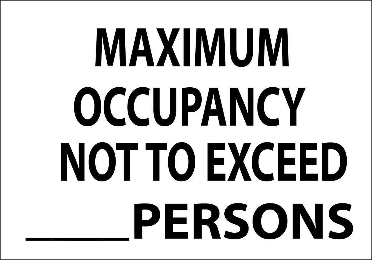 ZING Eco Safety Sign, Maximum Occupancy Not to Exceed, 10Hx14W, Recycled Aluminum