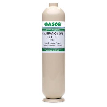 Gasco 103L-1 Calibration Gas - Zero Air 20.9% Oxygen, 103 Liter Disposable Cylinder. Image