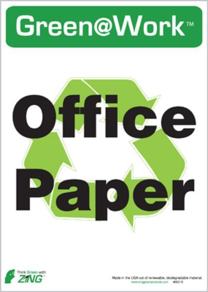 ZING Eco Label, Recycle Office Paper, Recycled Polystyrene Self Adhesive, 7Hx5W, 5/Pk