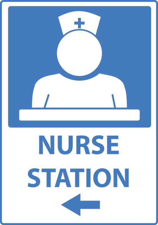 ZING Eco Safety Sign, Nurse Station, Left Arrow, 10Hx7W, Recycled Plastic