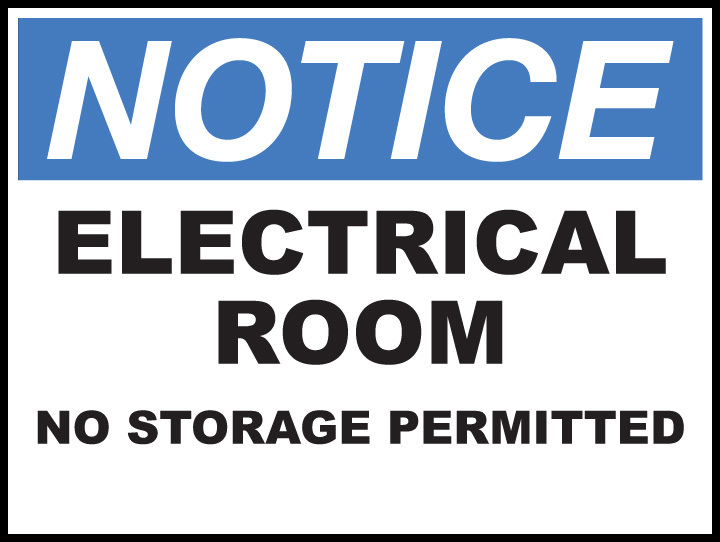 ZING Eco Safety Sign, NOTICE Electrical Room, 7Hx10W, Recycled Plastic