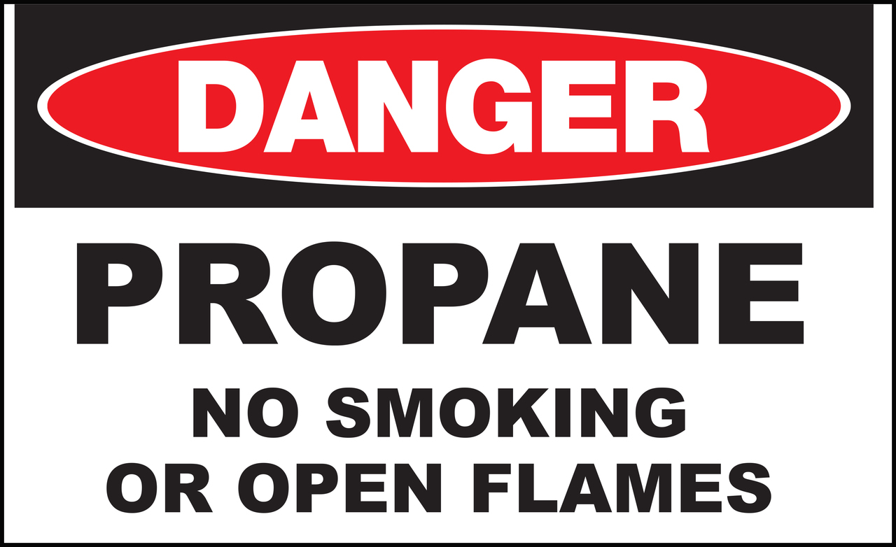 ZING Eco Safety Sign, DANGER Propane No Smoking, 7Hx10W, Recycled Plastic