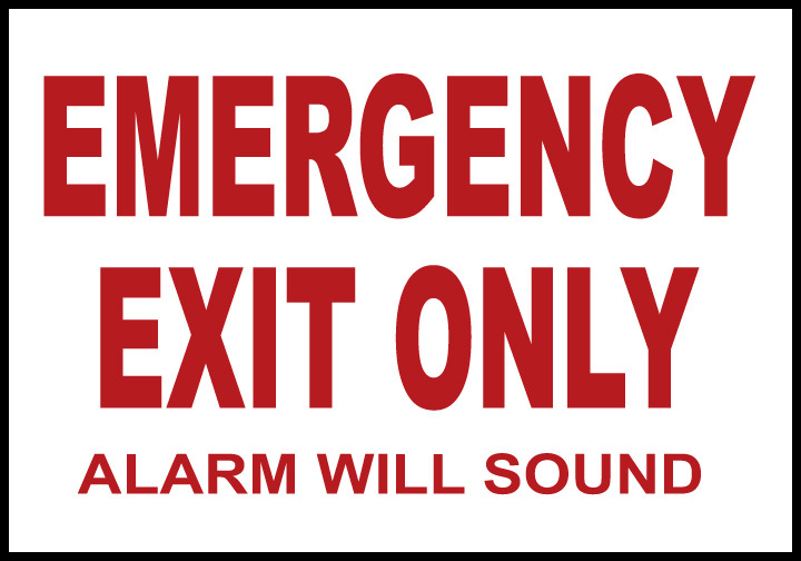 ZING Eco Safety Sign, Emergency Exit Only, 7Hx10W, Recycled Plastic