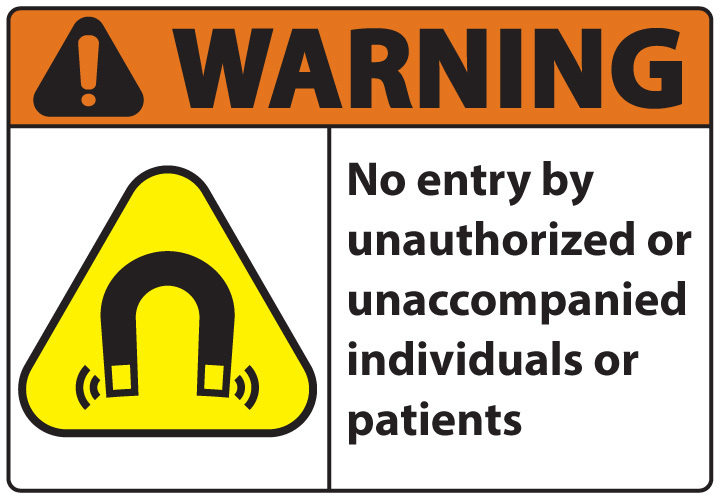 ZING Eco Safety Sign, WARNING Magnetic Field, 10Hx14W, Recycled Plastic