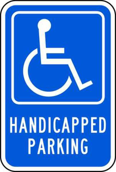 ZING Eco Parking Sign, Handicapped Parking Pictogram, 18Hx12W, Engineer Grade Prismatic, Recycled Aluminum