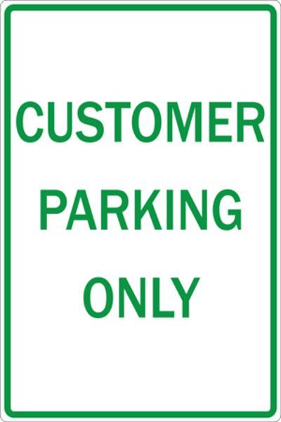 ZING Eco Parking Sign, Customer Parking Only, 18Hx12W, Engineer Grade Prismatic, Recycled Aluminum