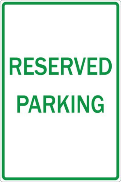 ZING Eco Parking Sign, Reserved Parking, 18Hx12W, Engineer Grade Prismatic, Recycled Aluminum