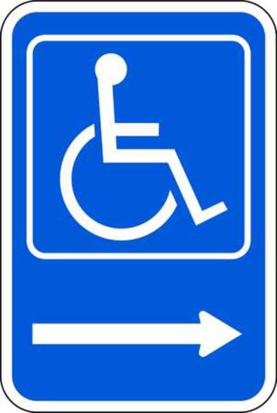 ZING Eco Parking Sign, Handicapped Symbol Right, 18Hx12W, Engineer Grade Prismatic, Recycled Aluminum