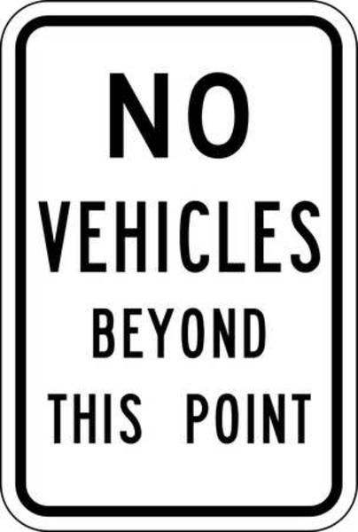 ZING Eco Parking Sign, No Vehicles Beyond, 18Hx12W, Engineer Grade Prismatic, Recycled Aluminum