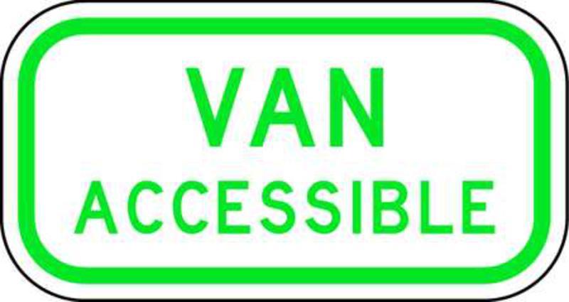 ZING Eco Parking Sign, Van Accessible, 6Hx12W, High Intensity Prismatic, Recycled Aluminum