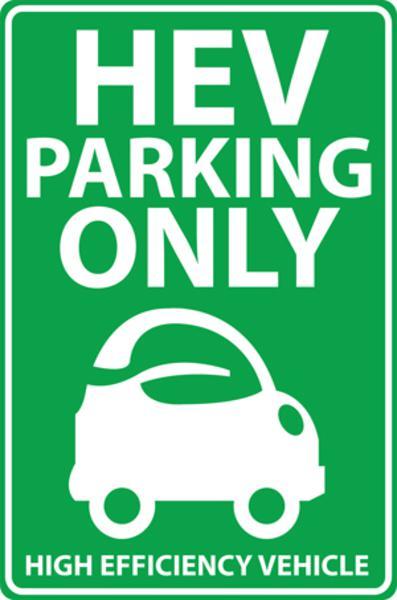 ZING Eco Parking Sign, High Efficiency Vehicles Only, 18Hx12W, Engineer Grade Prismatic, Recycled Aluminum