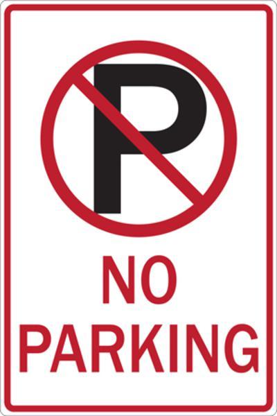 ZING Eco Parking Sign, No Parking Symbol No Parking, 18Hx12W, Engineer Grade Prismatic, Recycled Aluminum