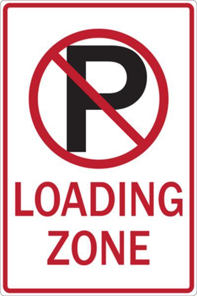 ZING Eco Parking Sign, No Parking Symbol Loading Zone, 18Hx12W, Engineer Grade Prismatic, Recycled Aluminum
