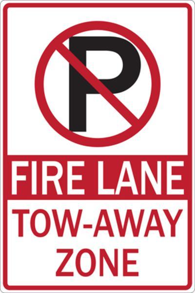 ZING Eco Parking Sign, No Parking Symbol Fire Lane Tow-Away Zone, 18Hx12W, Engineer Grade Prismatic, Recycled Aluminum