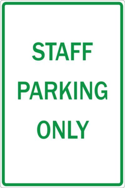 ZING Eco Parking Sign, Staff Parking Only, 18Hx12W, Engineer Grade Prismatic, Recycled Aluminum 