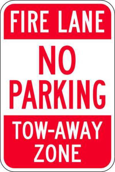 ZING Eco Parking Sign, Fire Lane No Parking, 18Hx12W, Engineer Grade Prismatic, Recycled Aluminum