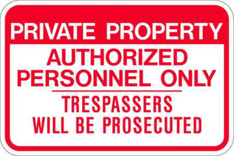 ZING Eco Parking Sign, Private Property, 12Hx18W, High Intensity Prismatic, Recycled Aluminum