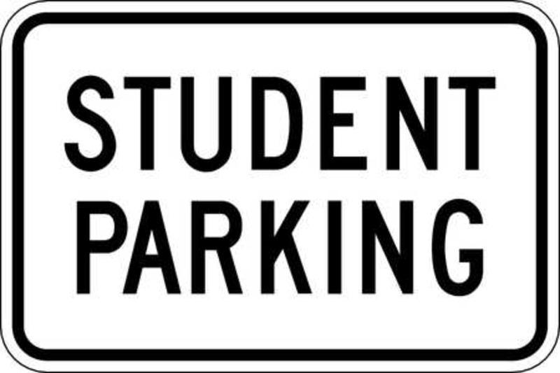 ZING Eco Parking Sign, Student Parking, 12Hx18W, Engineer Grade Prismatic, Recycled Aluminum