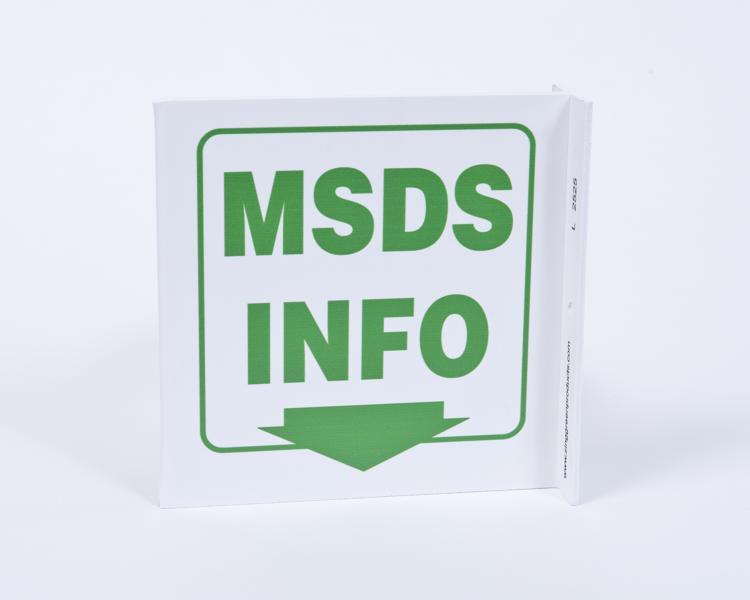 ZING Eco Safety L Sign, MSDS Info., 7Hx2.5Wx7D, Recycled Plastic