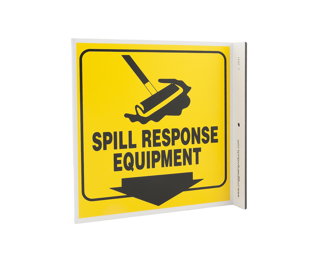 ZING Eco Safety L Sign, Spill Response Equipment, 7Hx2.5Wx7D, Recycled Plastic