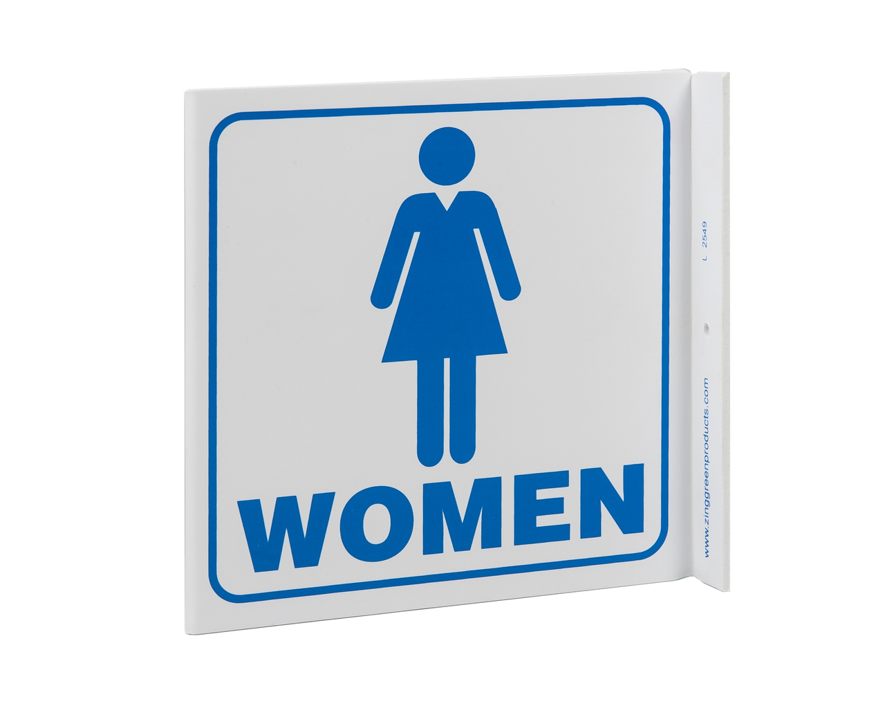 ZING Eco Public Facility L Sign, Women, 7Hx2.5Wx7D, Recycled Plastic
