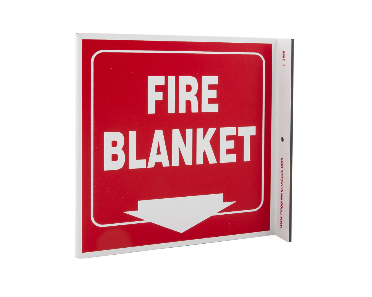 ZING Eco Safety L Sign, Fire Blanket, 7Hx2.5Wx7D, Recycled Plastic