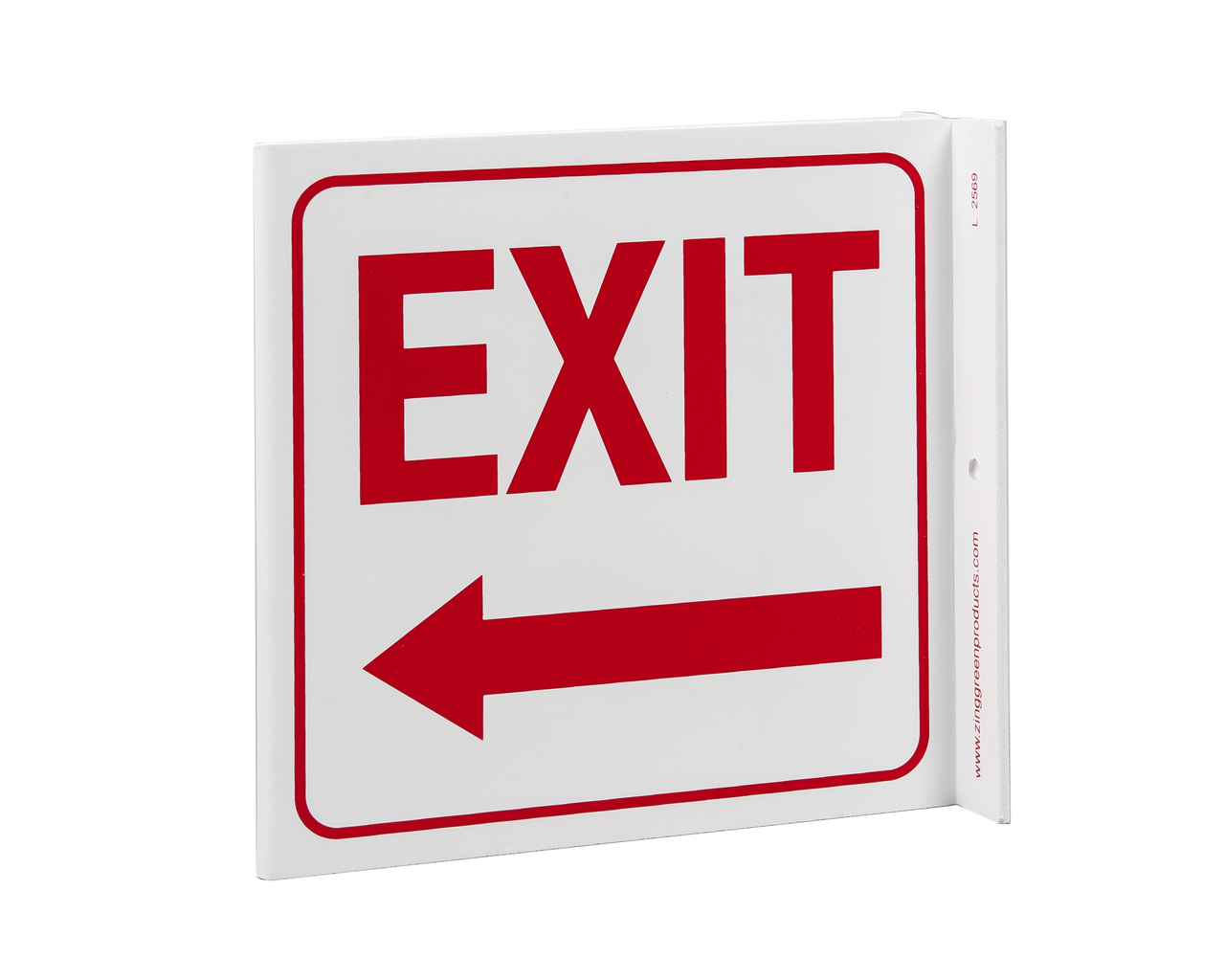 ZING Eco Safety L Sign, Exit Left Arrow, 7Hx2.5Wx7D, Recycled Plastic