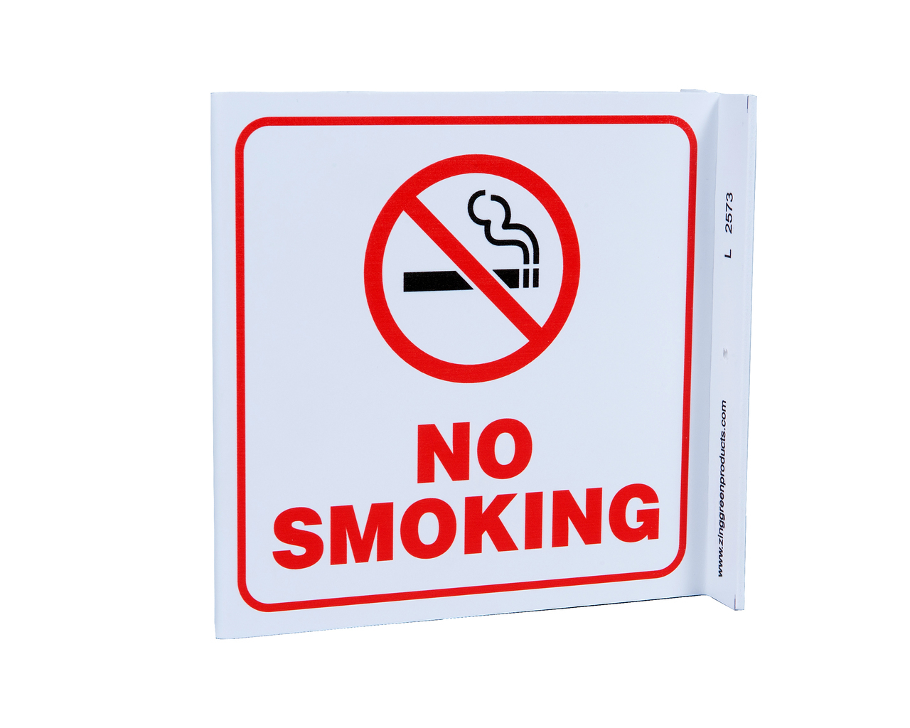 ZING Eco Safety L Sign, No Smoking, 7Hx2.5Wx7D, Recycled Plastic
