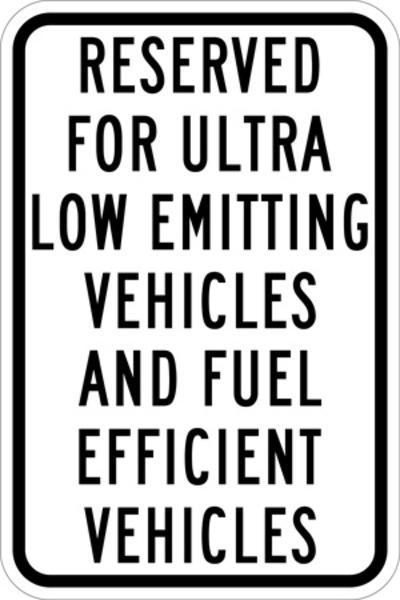 ZING Eco Parking Sign, Fuel Efficient Vehicle Parking, 18Hx12W, Engineer Grade Prismatic, Recycled Aluminum