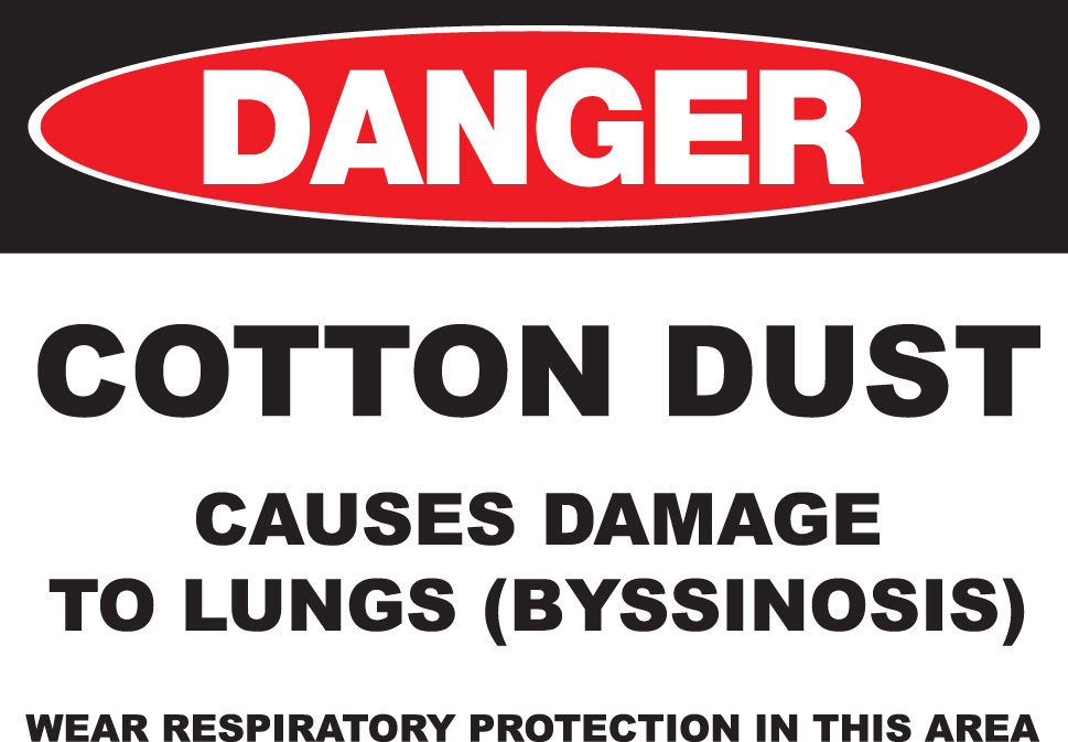 ZING Eco GHS Sign, DANGER, Cotton Dust, 10Hx14W, Recycled Plastic
