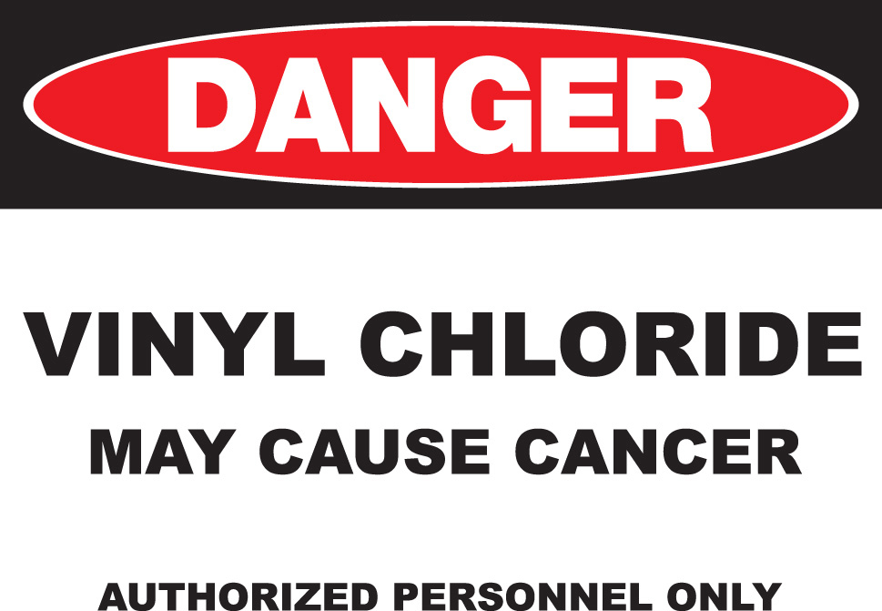 ZING Eco GHS Sign, DANGER, Vinyl Chloride, 10Hx14W, Recycled Plastic