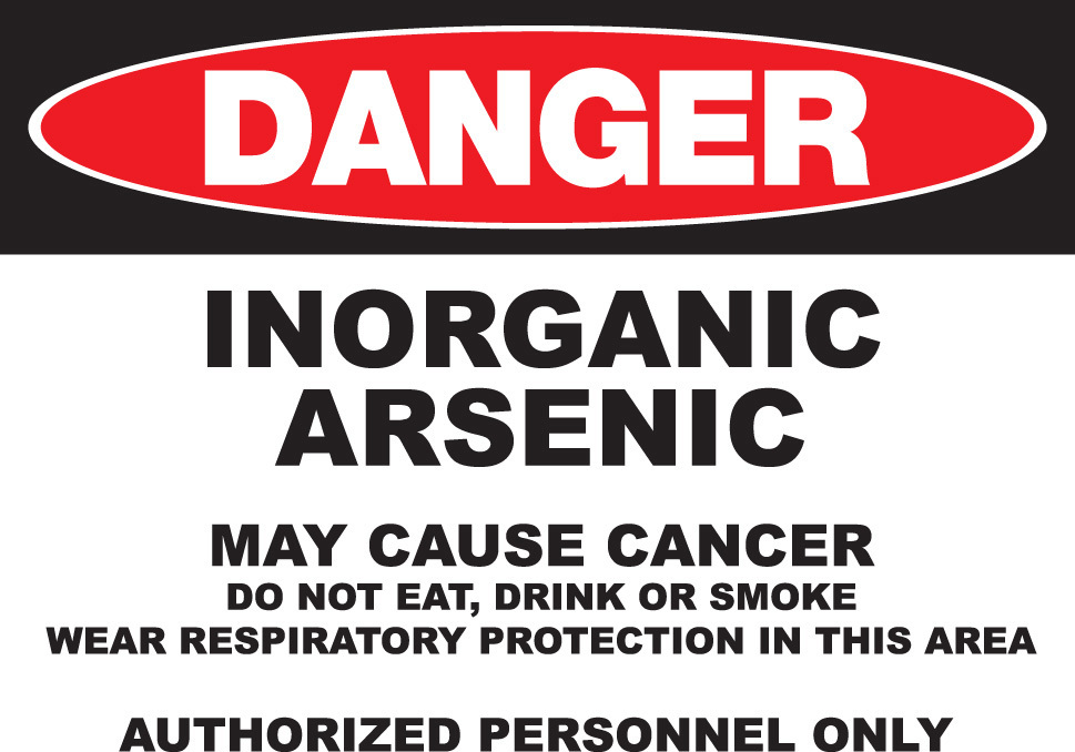 ZING Eco GHS Sign, DANGER, Arsenic, 10Hx14W, Recycled Polystyrene Self Adhesive