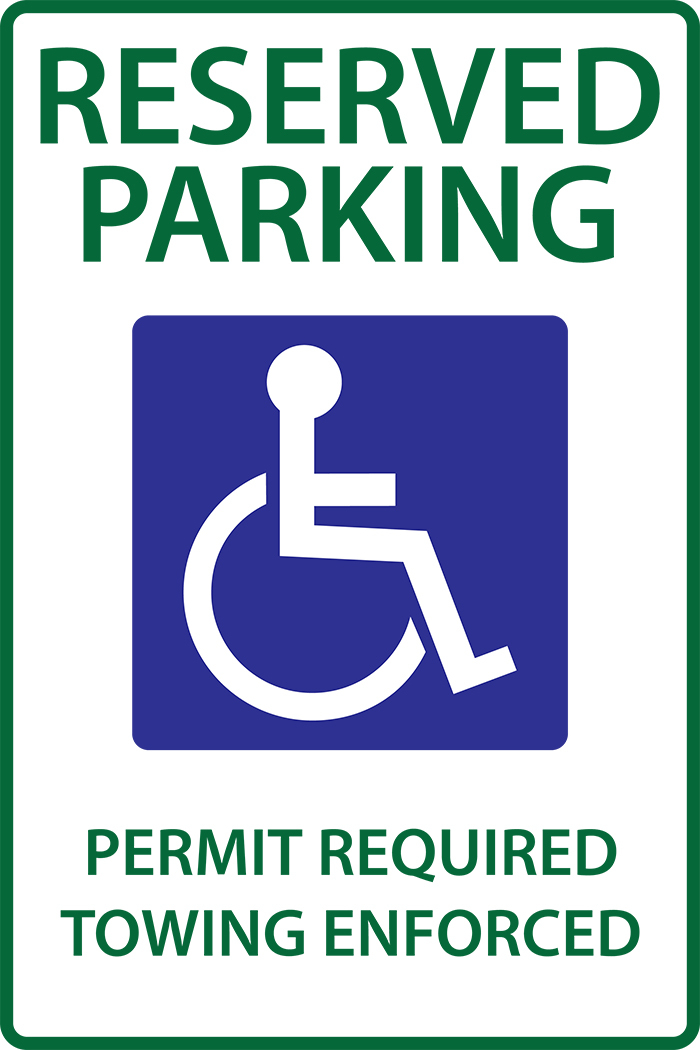 ZING Eco Parking Sign, Handicapped Reserved Parking Permit, Arkansas, 18Hx12W, Engineer Grade Prismatic, Recycled Aluminum