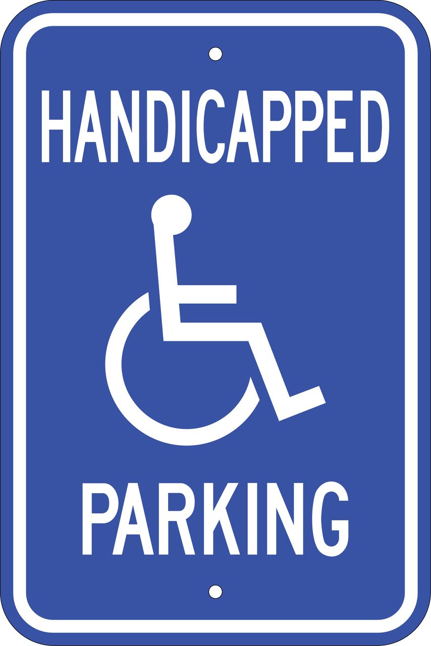 ZING Eco Parking Sign, Handicapped Parking with Symbol, 18Hx12W, Engineer Grade Prismatic, Recycled Aluminum