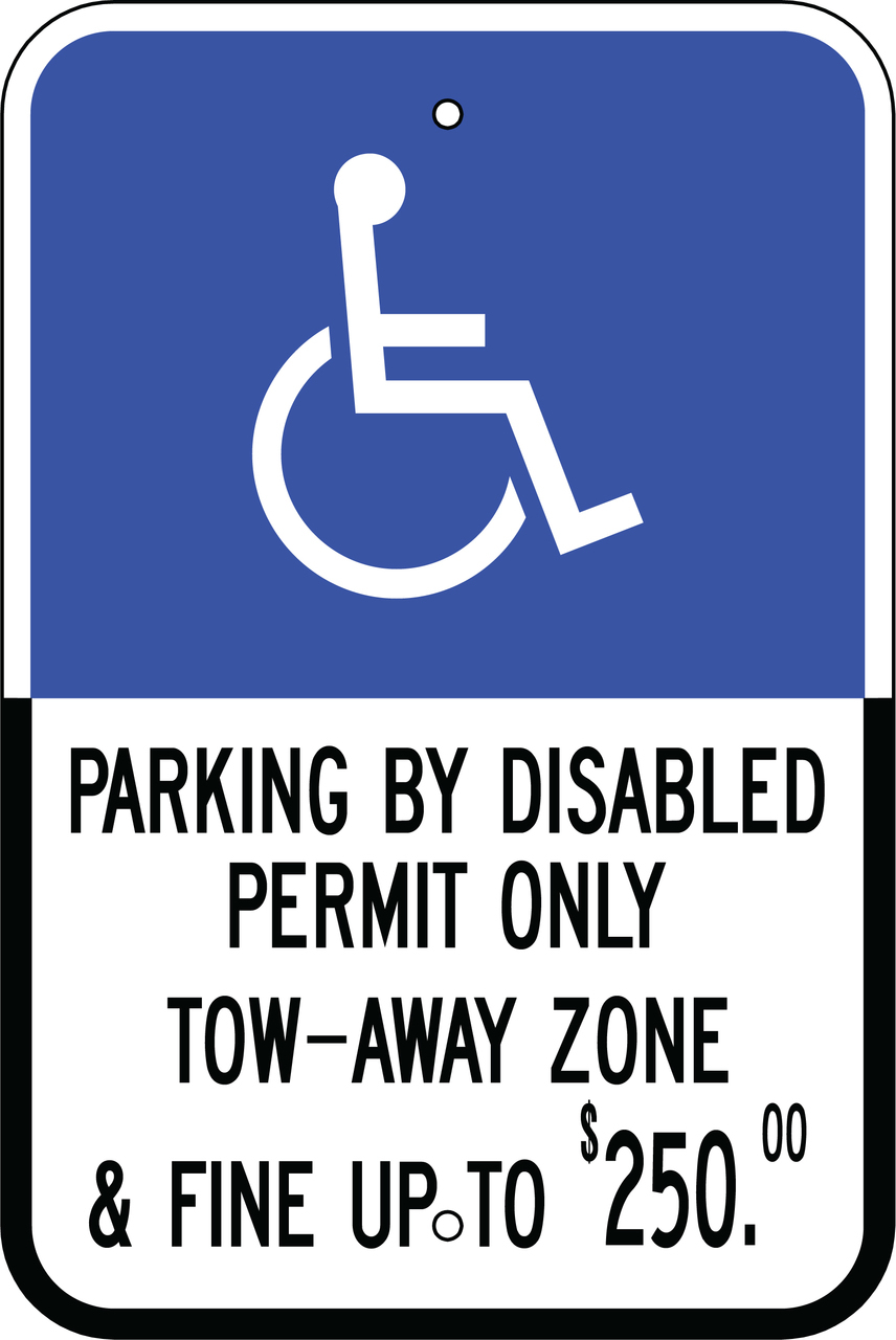 ZING Eco Parking Sign, Handicapped Parking Disabled Permit, S. Florida, 18Hx12W, Engineer Grade Prismatic, Recycled Aluminum
