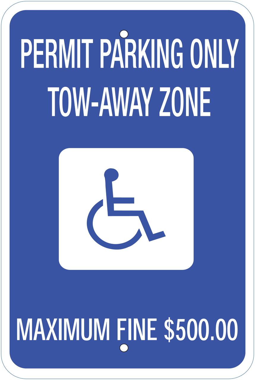 ZING Eco Parking Sign, Handicapped Permit Parking, Georgia, 18Hx12W, Engineer Grade Prismatic, Recycled Aluminum