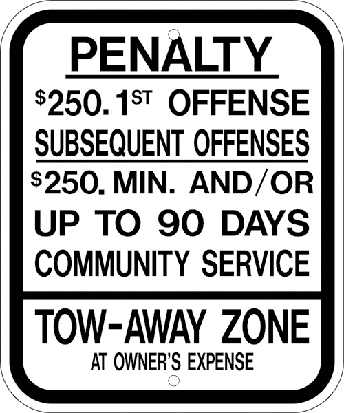 ZING Eco Parking Sign, Handicapped Parking Penalty, New Jersey, 12Hx10W, Engineer Grade Prismatic, Recycled Aluminum