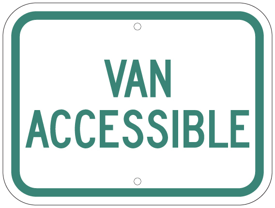 ZING Eco Parking Sign, Handicapped Van Accessible, N. Carolina, 9Hx12W, Engineer Grade Prismatic, Recycled Aluminum 