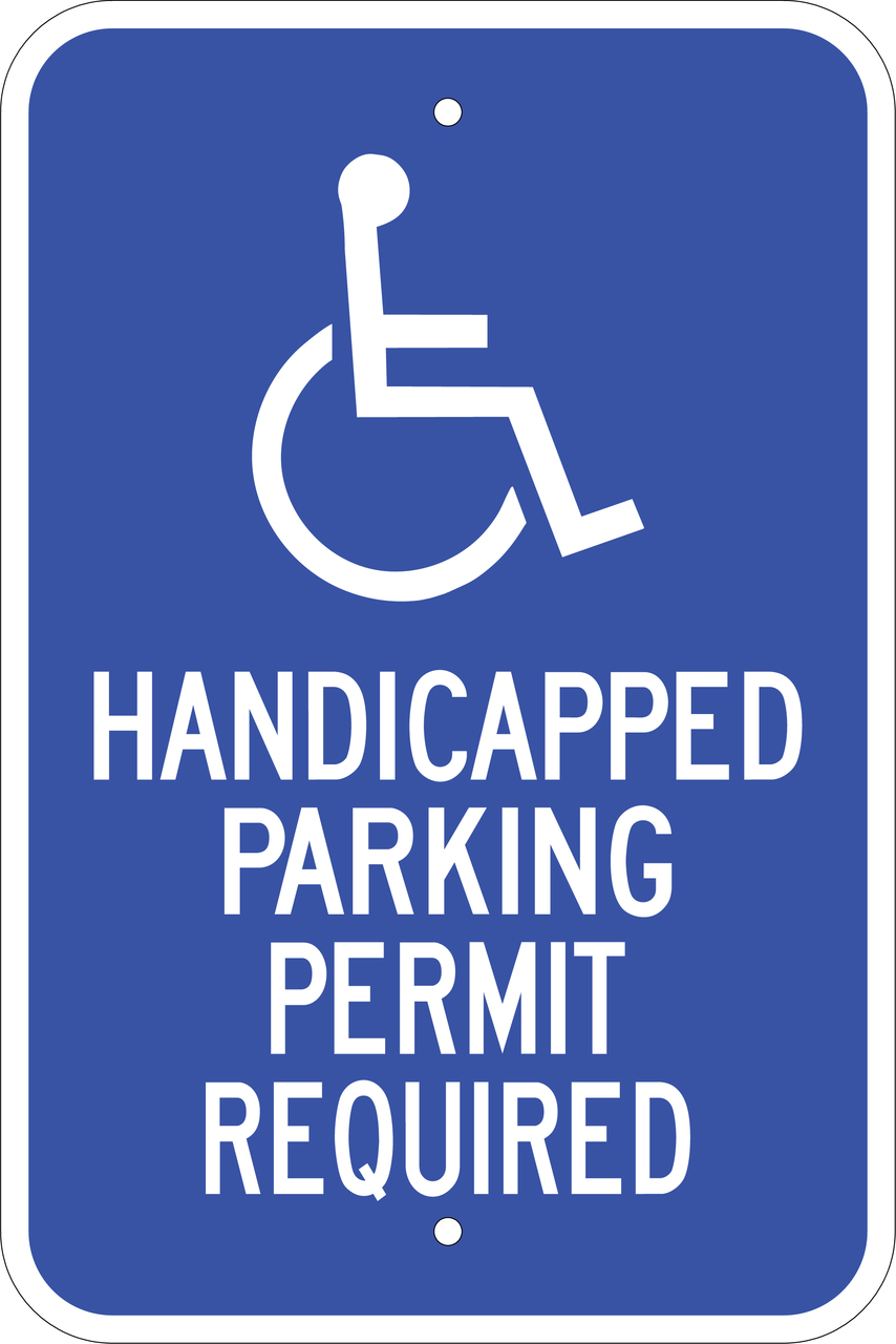 ZING Eco Parking Sign, Handicapped Parking Permit, 18Hx12W, Engineer Grade Prismatic, Recycled Aluminum
