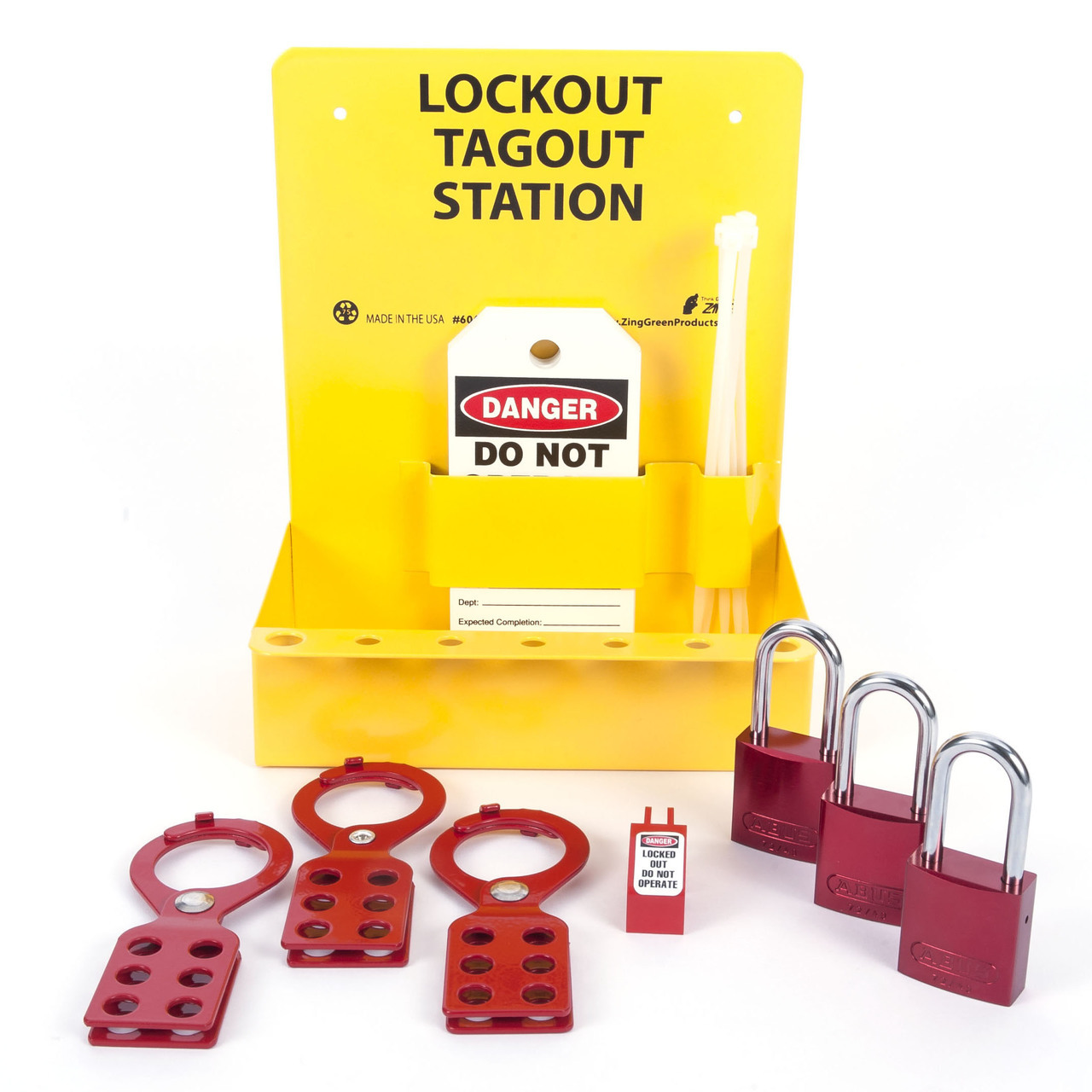 ZING RecycLockout Mini Lockout Station with Aluminum Padlocks - Stocked