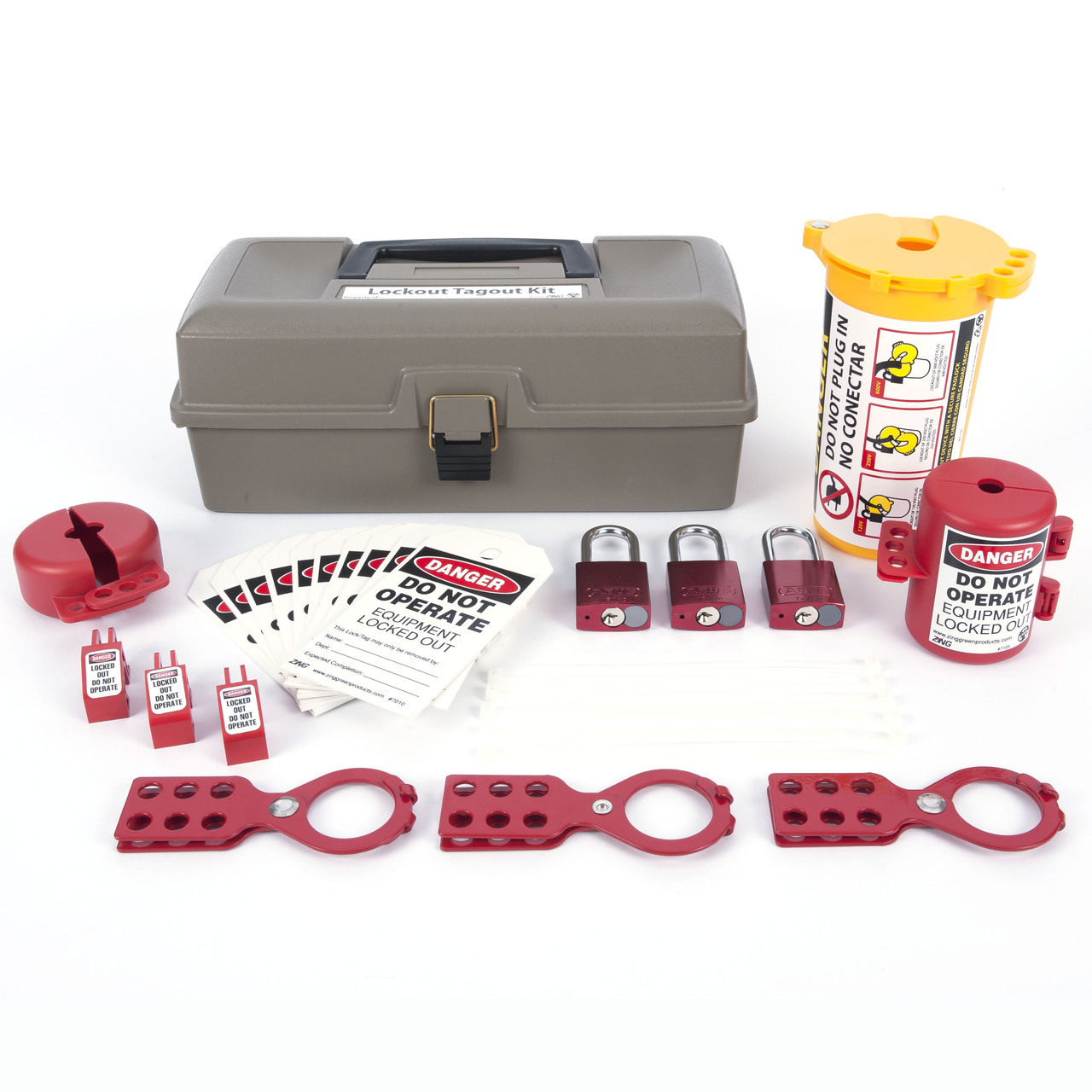 ZING RecycLockout Lockout Tagout Kit with Aluminum Padlocks, 32 Component, Deluxe Tool Box