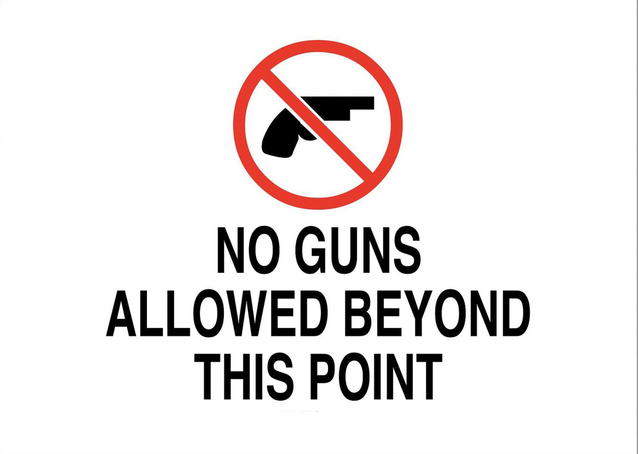ZING Concealed Carry Sign, No Guns Allowed, 10Hx14W, Recycled Aluminum